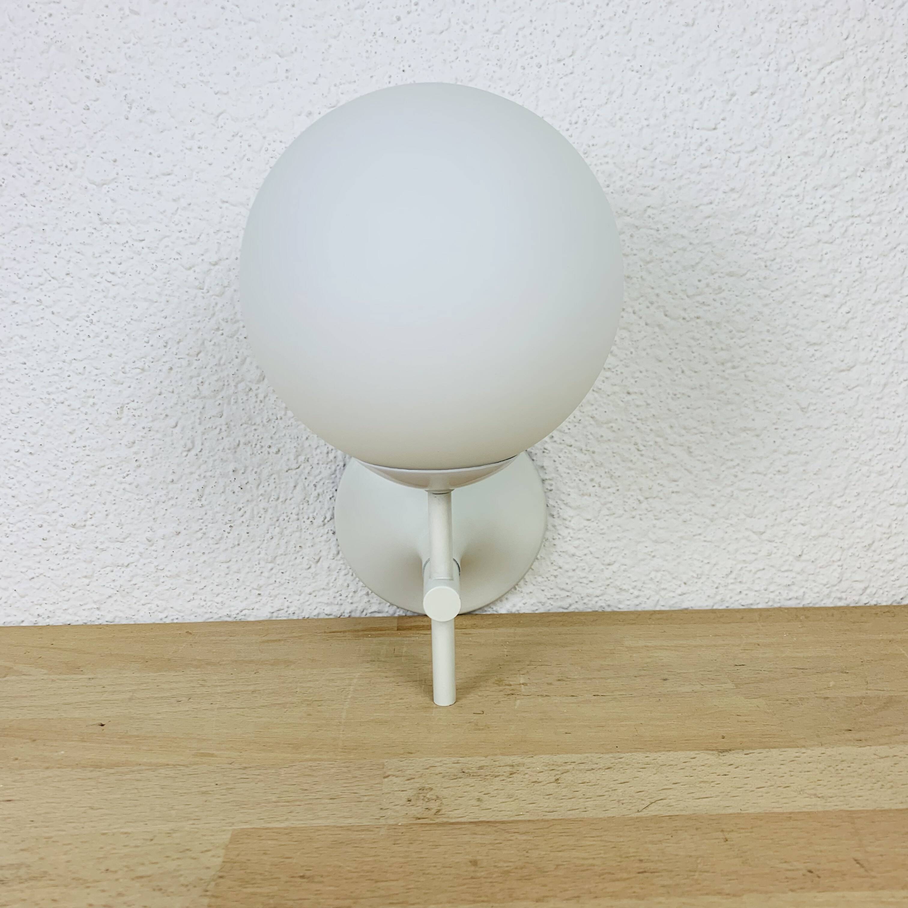 3 Max Bill wall lights for Temde in opaline, 1970s