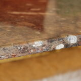 Black stone coffee table foot brass 70s