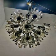 Grand lustre vintage à fleurs de Murano 1970