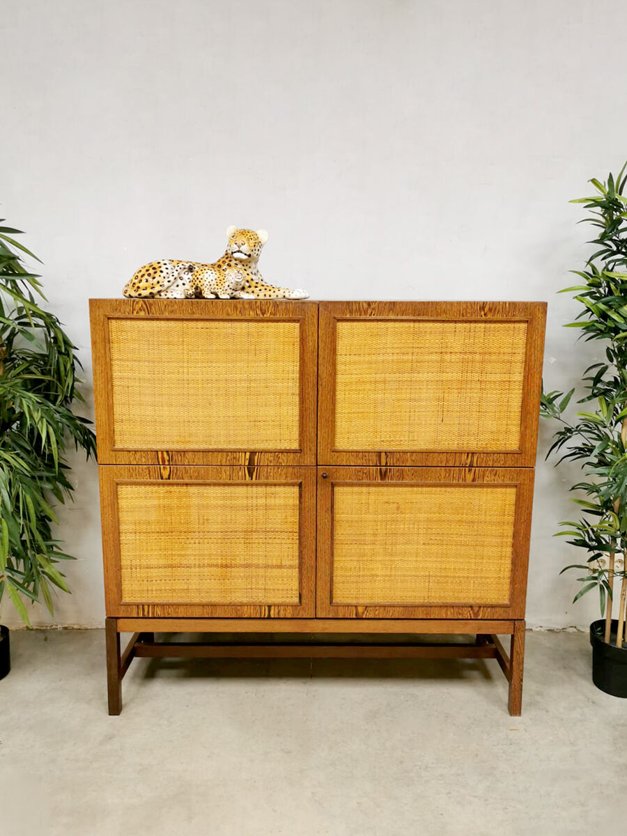 Midcentury design rattan cabinet ‘Bohemian chique’