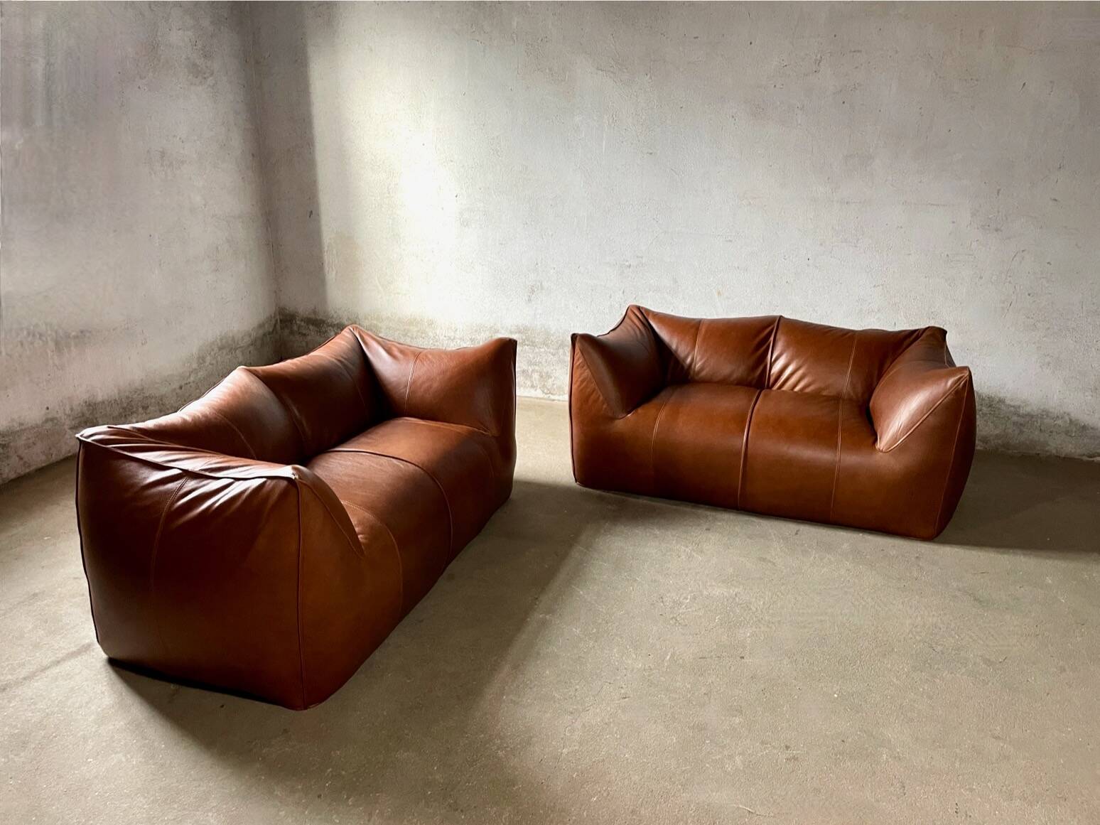 Canapé Le Bambole en cuir cognac, Mario Bellini pour B&B Italia années 70