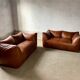 Canapé Le Bambole en cuir cognac, Mario Bellini pour B&B Italia années 70