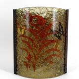 Corner wall light from the potters of Accolay in patinated copper and fractal resin,