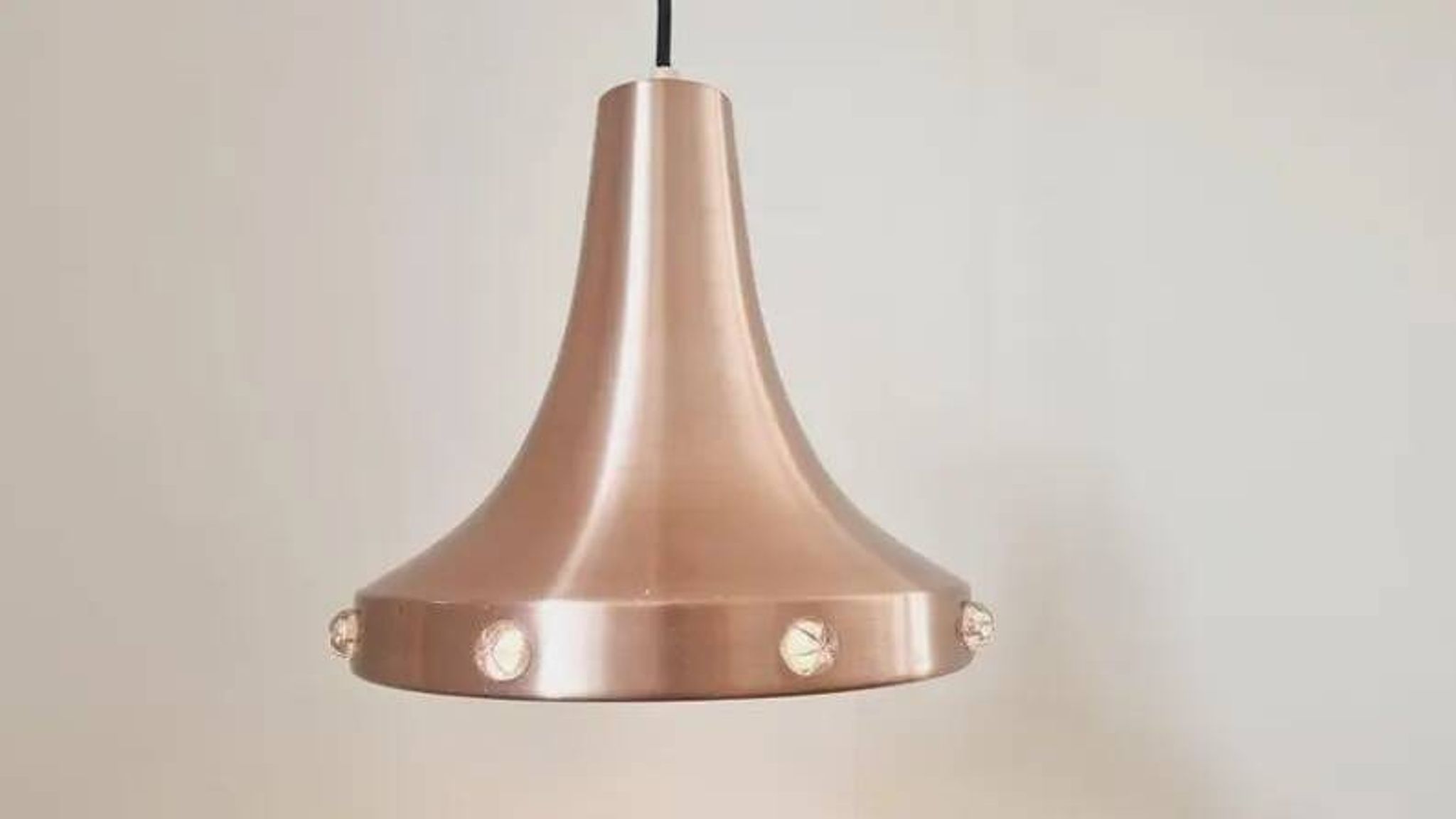 Midcentury Copper Pendant Vitrika, Sweden, 1970s