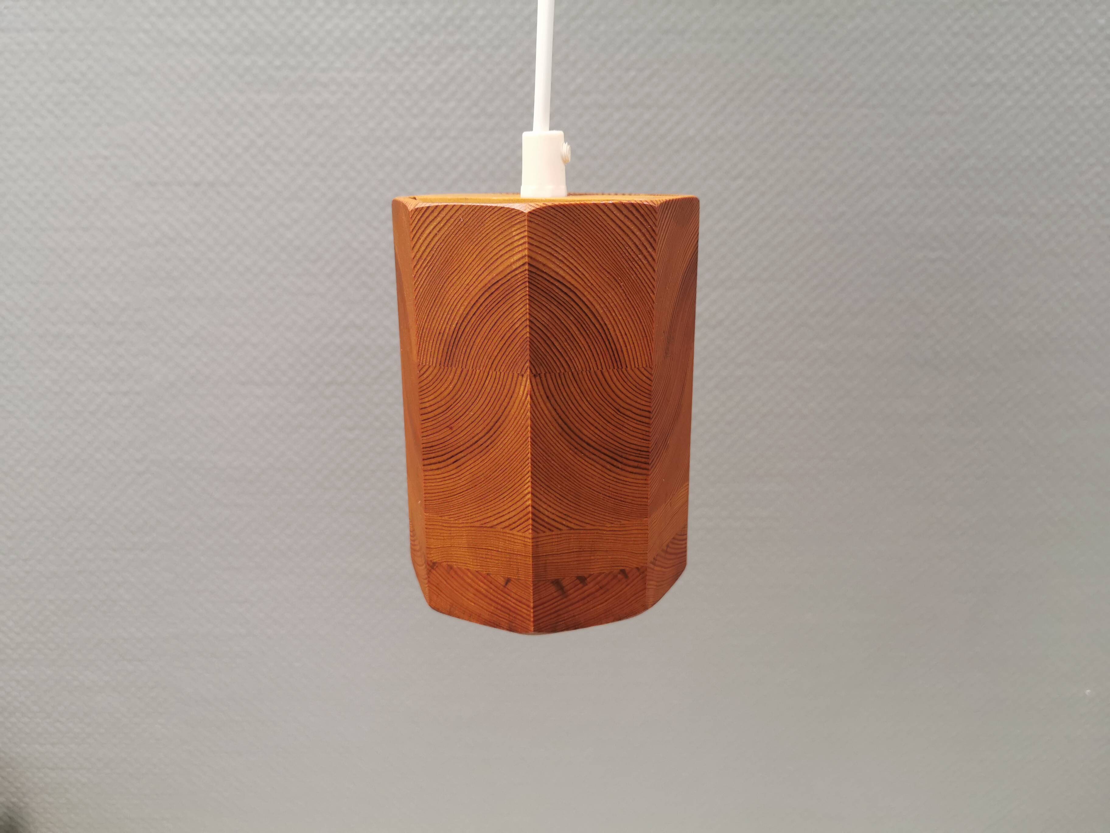 Small pine hanging lamp, swedish 1970-80s