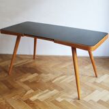 1960's Mid Century Coffee Table with a black opaxite glass by Jiri Jiroutek