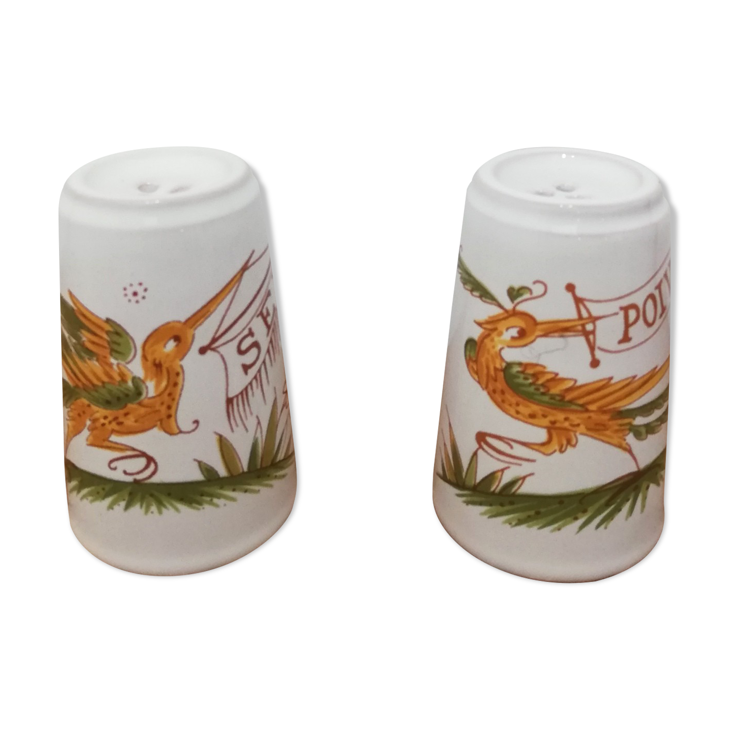 Duo pepper salt shaker in Moustiers earthenware