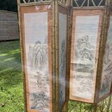 Vintage screen, bamboo and rattan, 70s