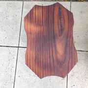 Vintage brutalist wooden tripod stool from the 60s and 70s