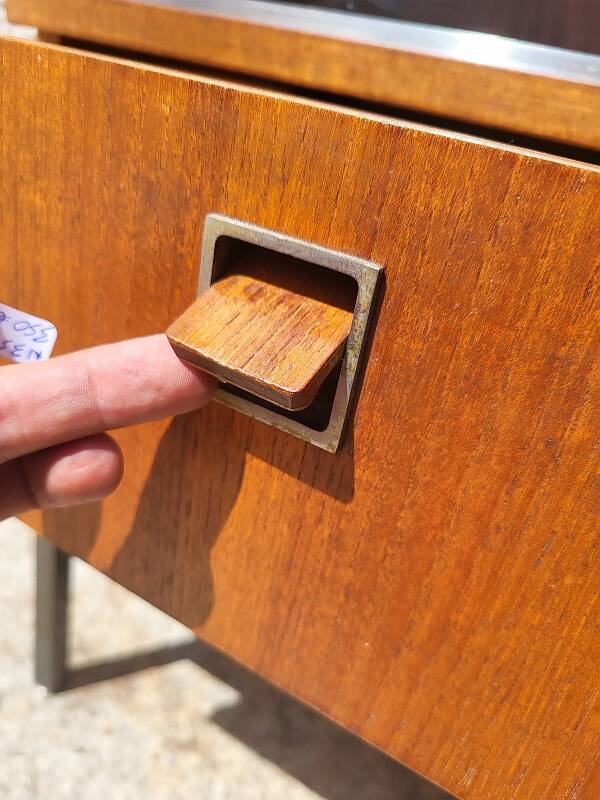 1960 vintage furniture teak plate showcase chest
