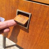1960 vintage furniture teak plate showcase chest