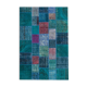 Handmade oriental contemporary 204 cm x 300 cm turquoise patchwork carpet