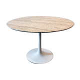 Travertine tulip table by Maurice Burke for Arkana, 1970s