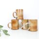 Set de 4 mugs en grès, poterie artisanale, 1980