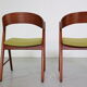 Mid- Century Set Of Two Organic Shape Teak Dinning Room Chairs, 1960 Denmark