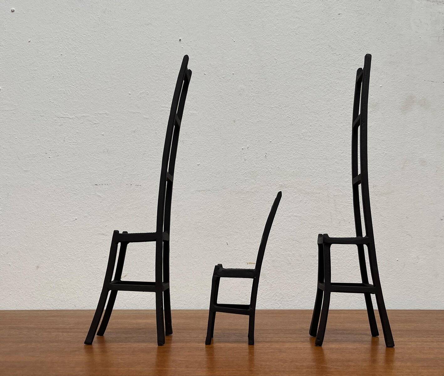 Vintage cast iron art sculptures, set of 3