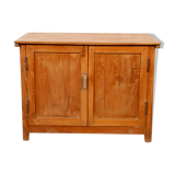 Low sideboard in Burmese teak 2 solid doors and opening top