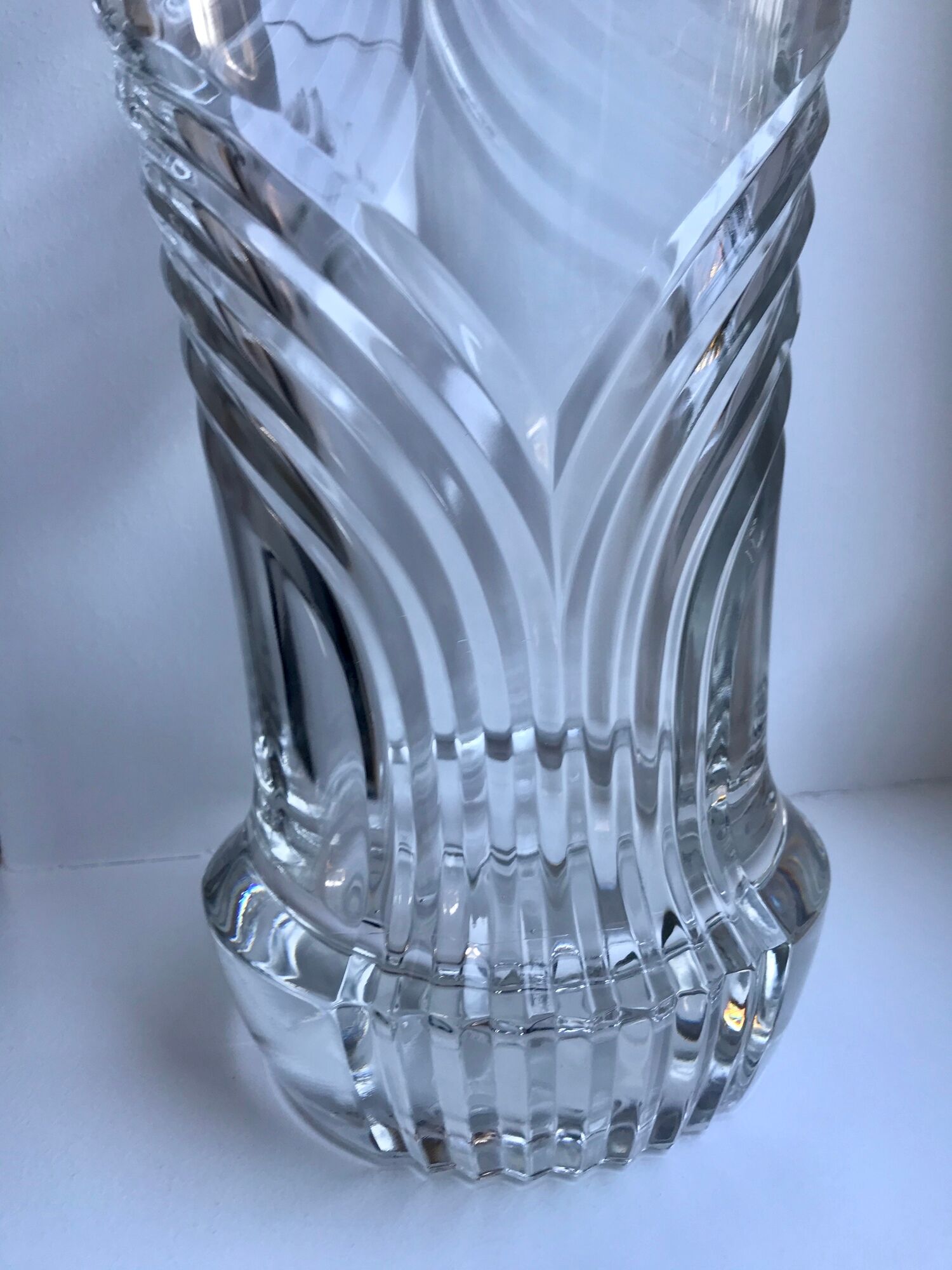 Molded glass vase art deco style made in France