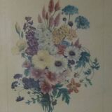 Framed Vilmorin lithograph, bouquet No 7, 1857, E. Champin