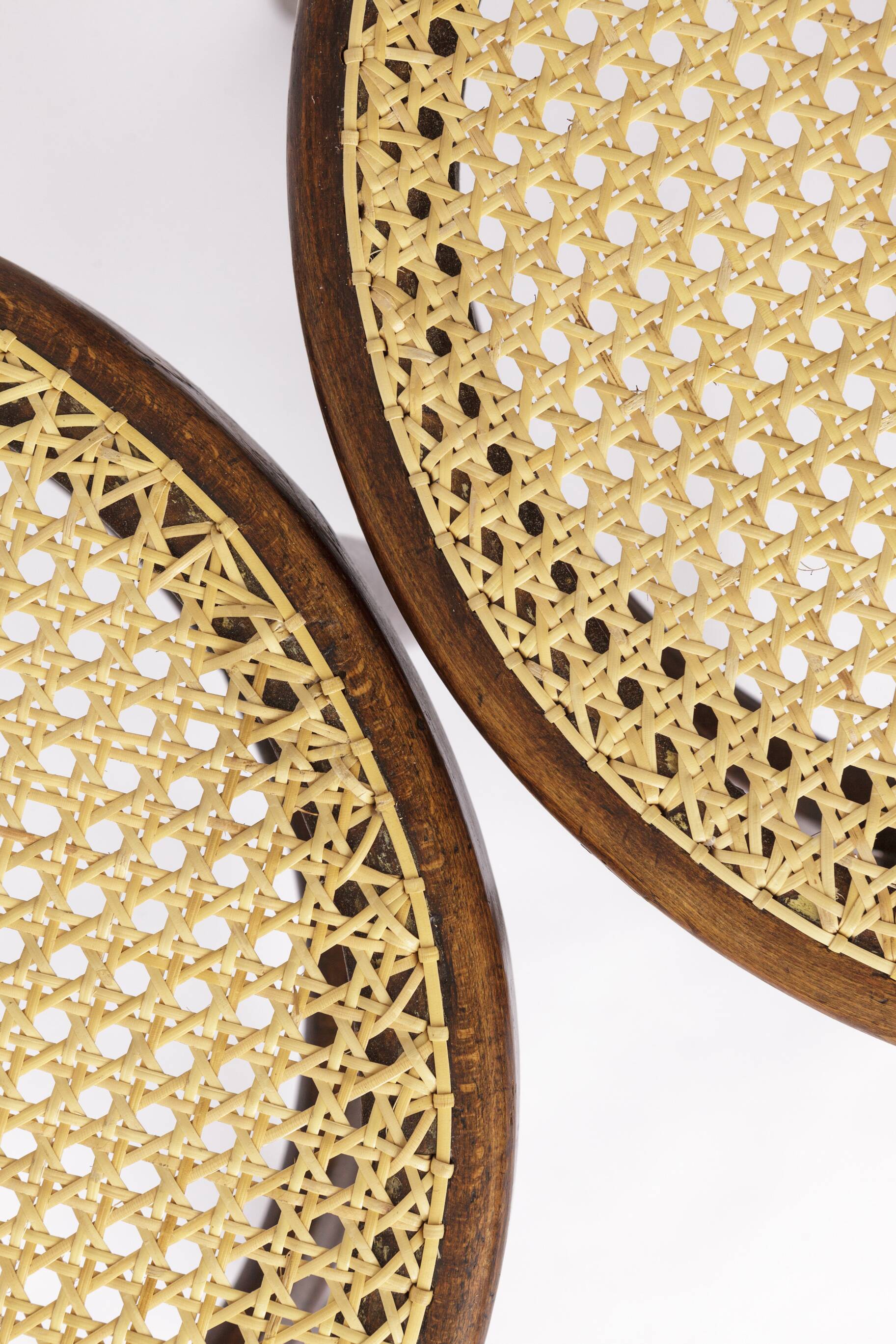 Set of 2 Vintage Bentwood Chairs – 1950s-1960s, Beech Wood, New Weaving