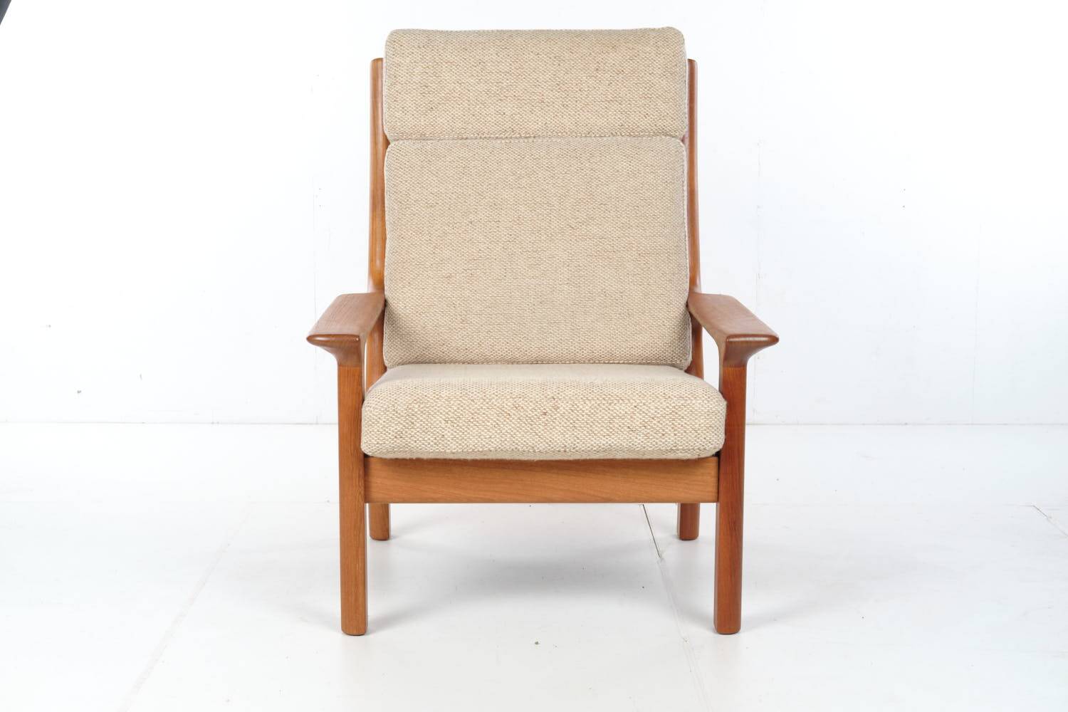 Glostrup teak armchair Denmark, wool, vintage