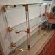 Hollywood Regency Bookshelf - Lucite & Brass - 1980s