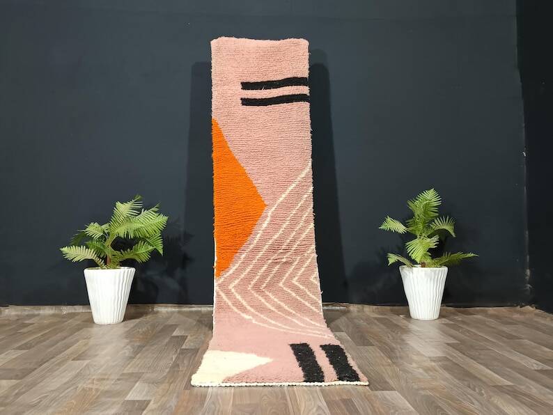 Handmade runner rug 300cm x 70cm