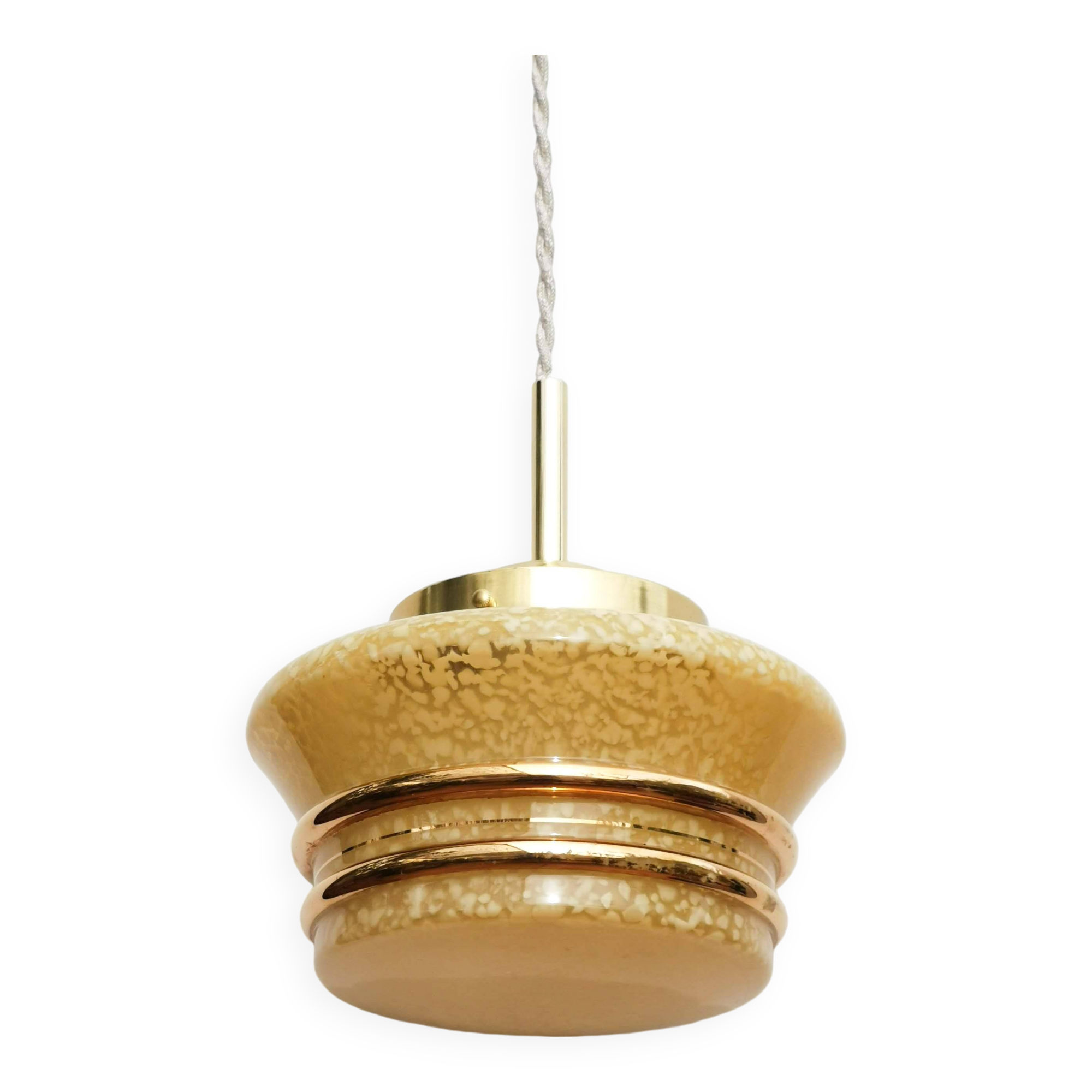 Yellow and gold clichy glass pendant light