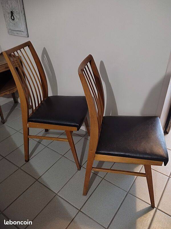 Designer chairs wood and imitation leather