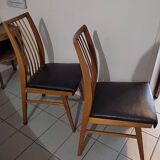 Designer chairs wood and imitation leather