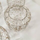 5-branch chandelier in gold and blown glass with gold sequins, 1960