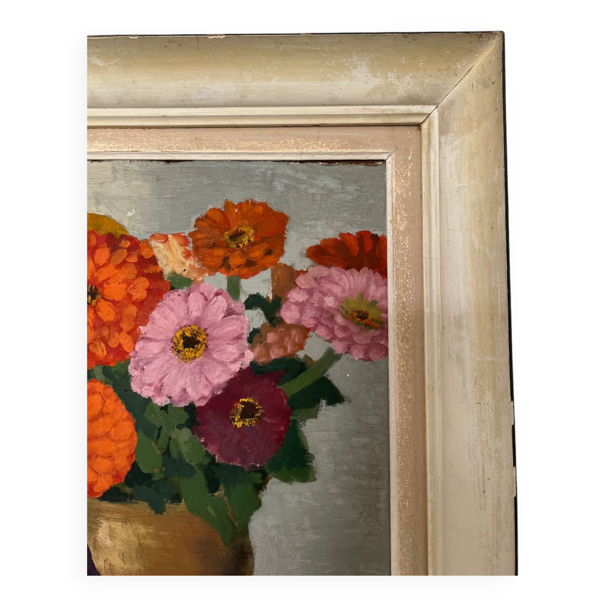 Oil on canvas flowers