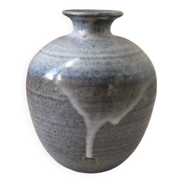 Vase rond boule céramique grès vintage