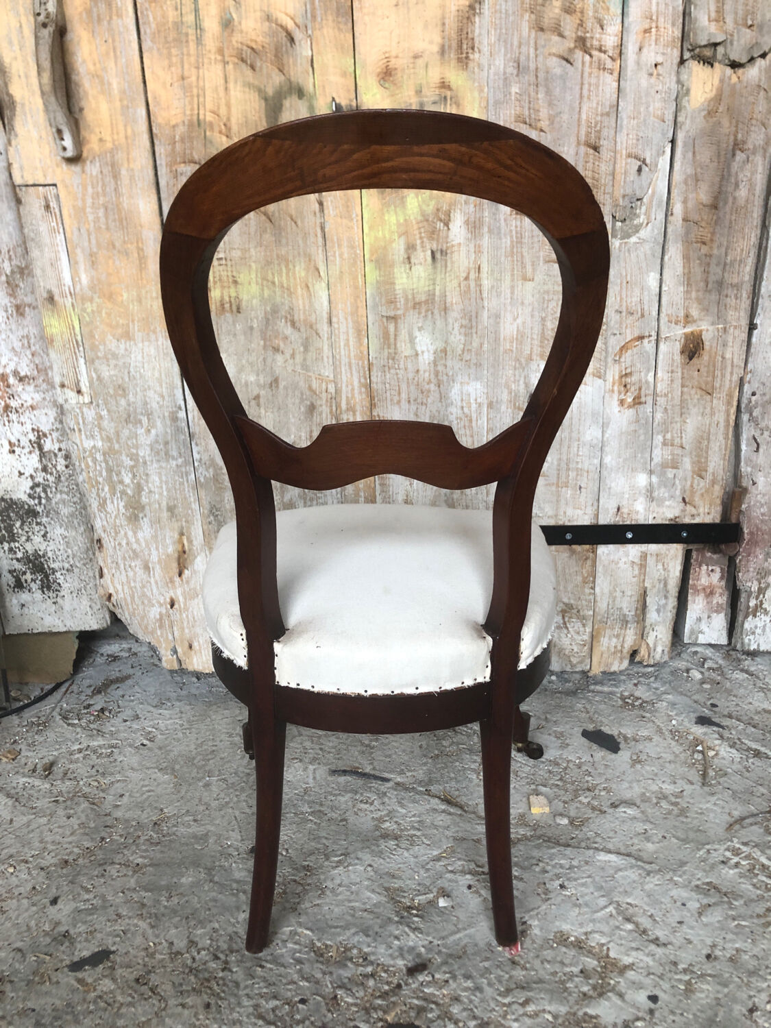 Louis XV style chair in cherry wood and fabric
