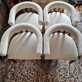 4 Eichholtz Clubhouse Bouclé Cream chairs