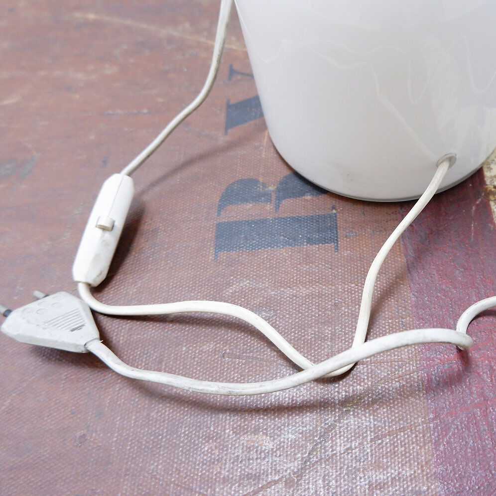 20th-century white opaline glass table lamp