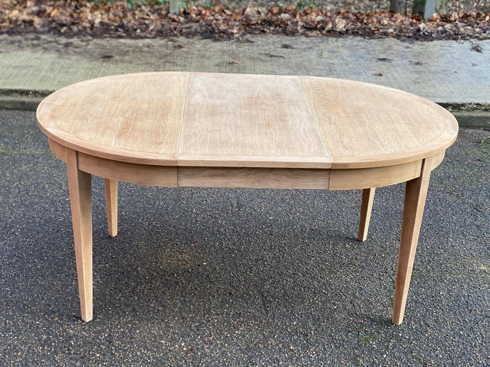 Table à manger scandinave extensible rénovée en chêne 110cm du XXème