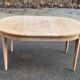 Table à manger scandinave extensible rénovée en chêne 110cm du XXème