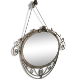Miroir en fer forgé battu brossé