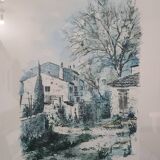 Magnificent Print (Lithograph/Watercolor) Provençal Village Scene