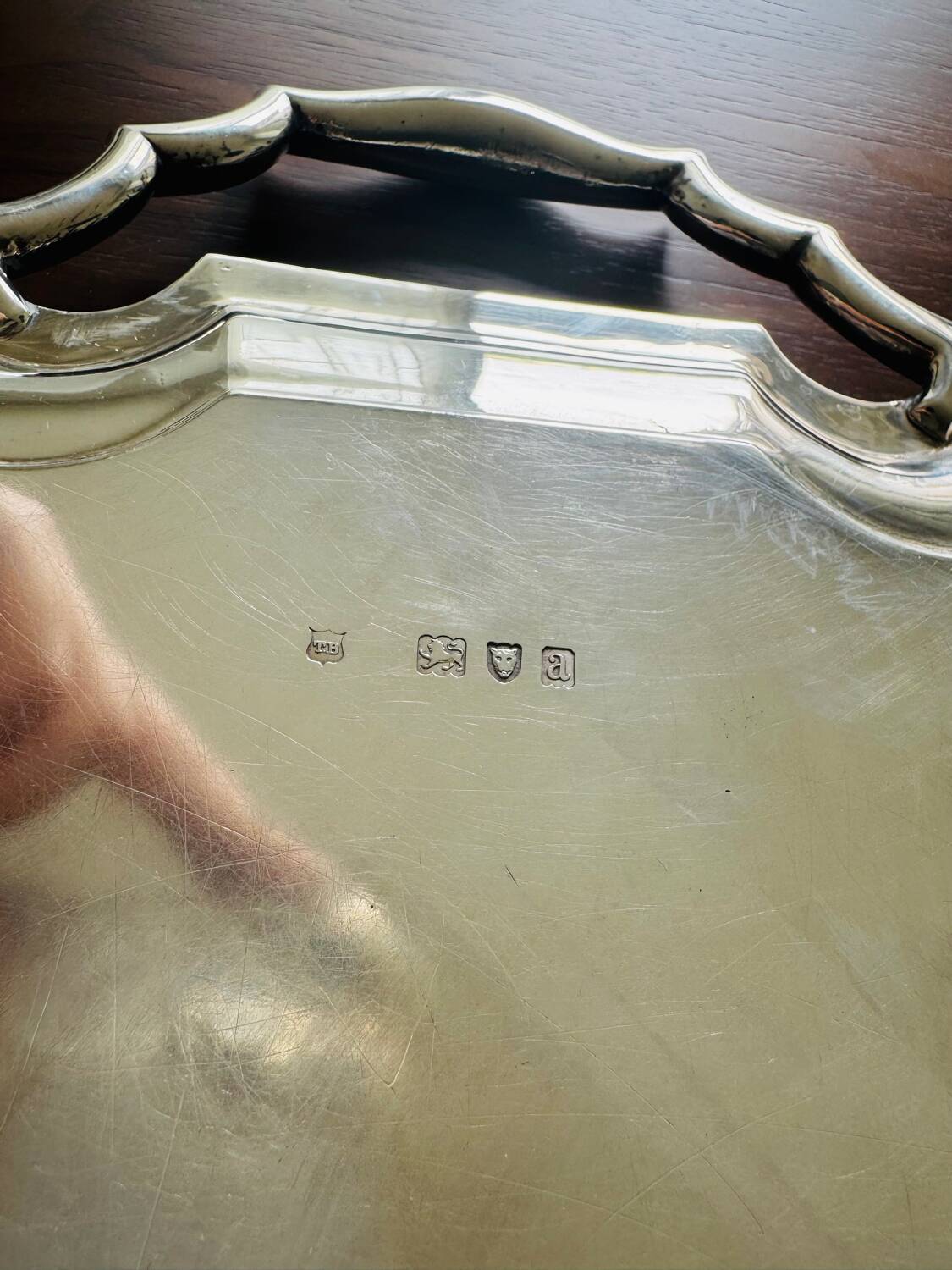 Plateau en argent massif – Thomas Bradbury & Sons – 1896 – 3950gr