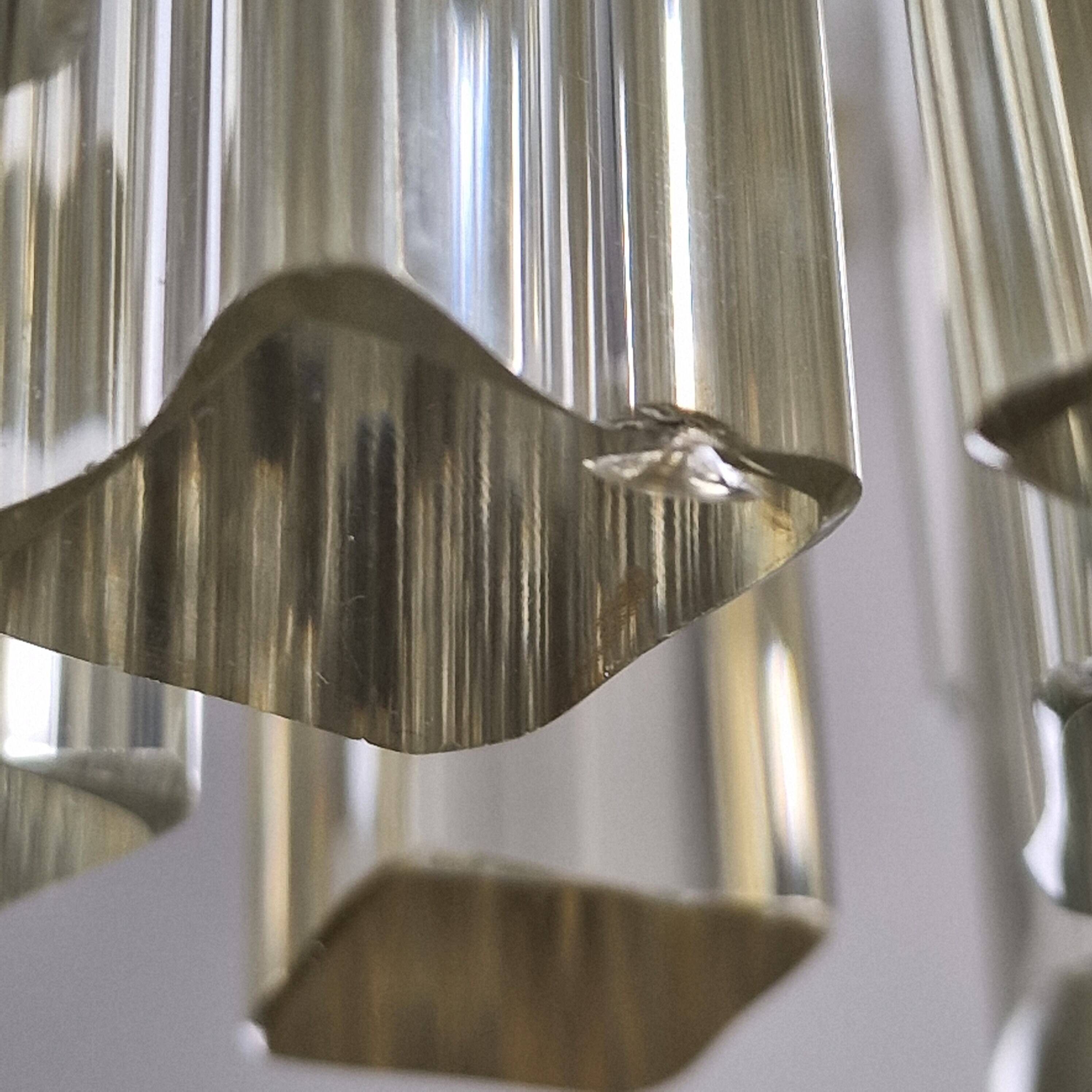 Venini Murano Glass Chandelier 85 Hand-Blown Quadriedri Prisms, 1960's