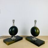 Paire de lampes Philippe Barbier années 70, vert