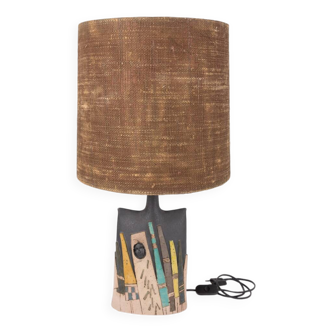 Unique glazed ceramic table lamp, Italy 1970’s