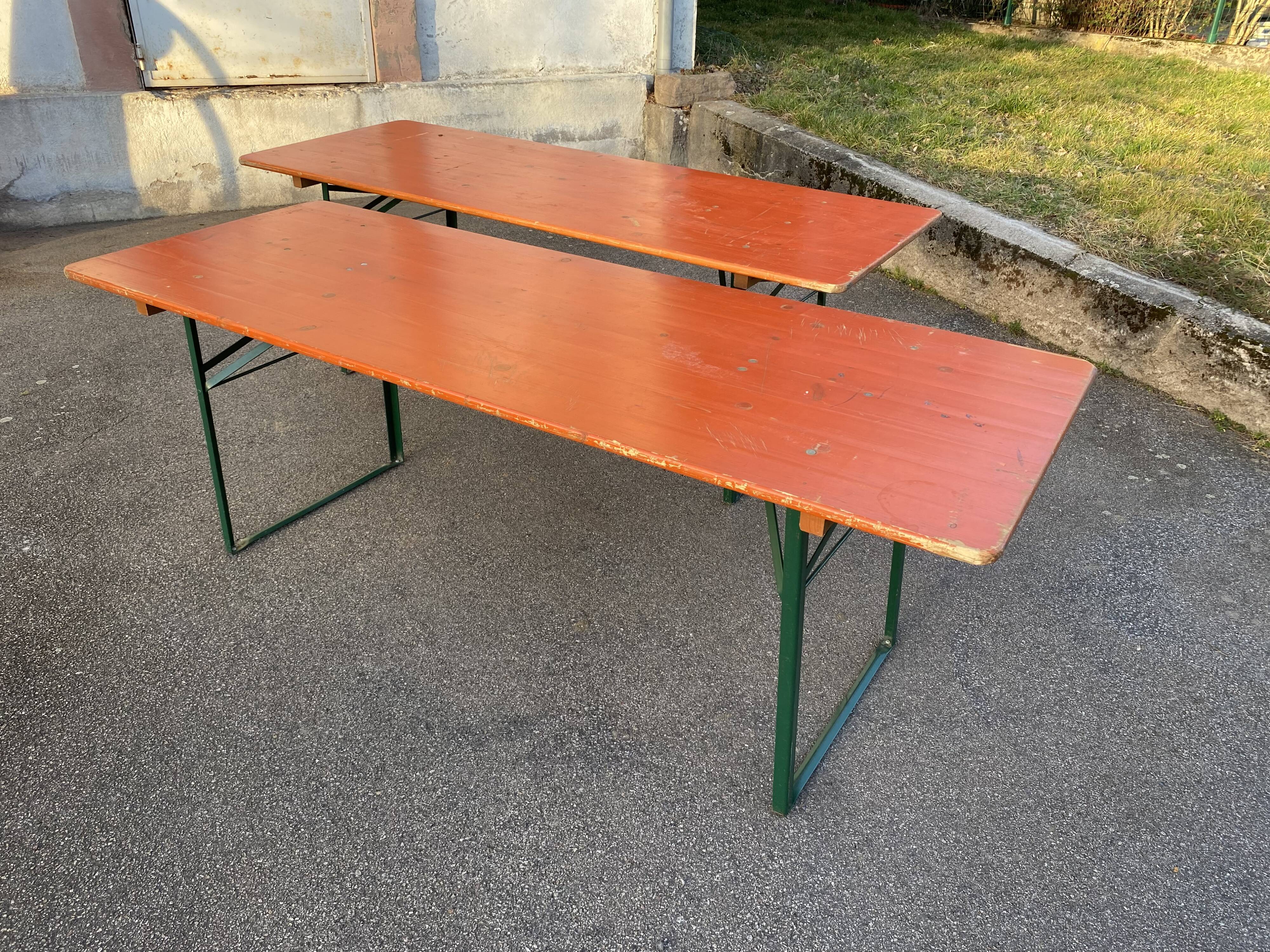 Pair of brasserie tables