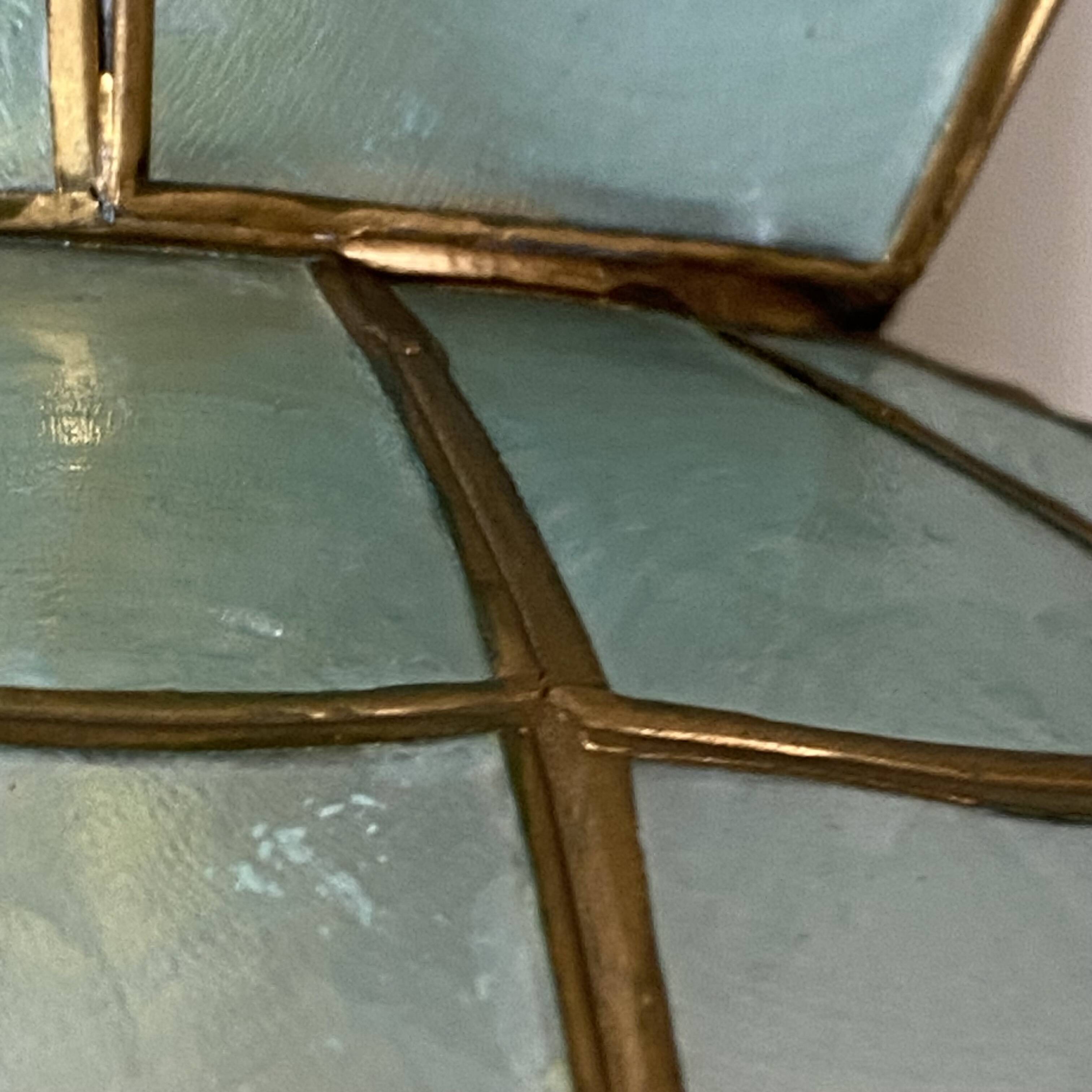 Suspension lampshade in bluish mother-of-pearl 1950