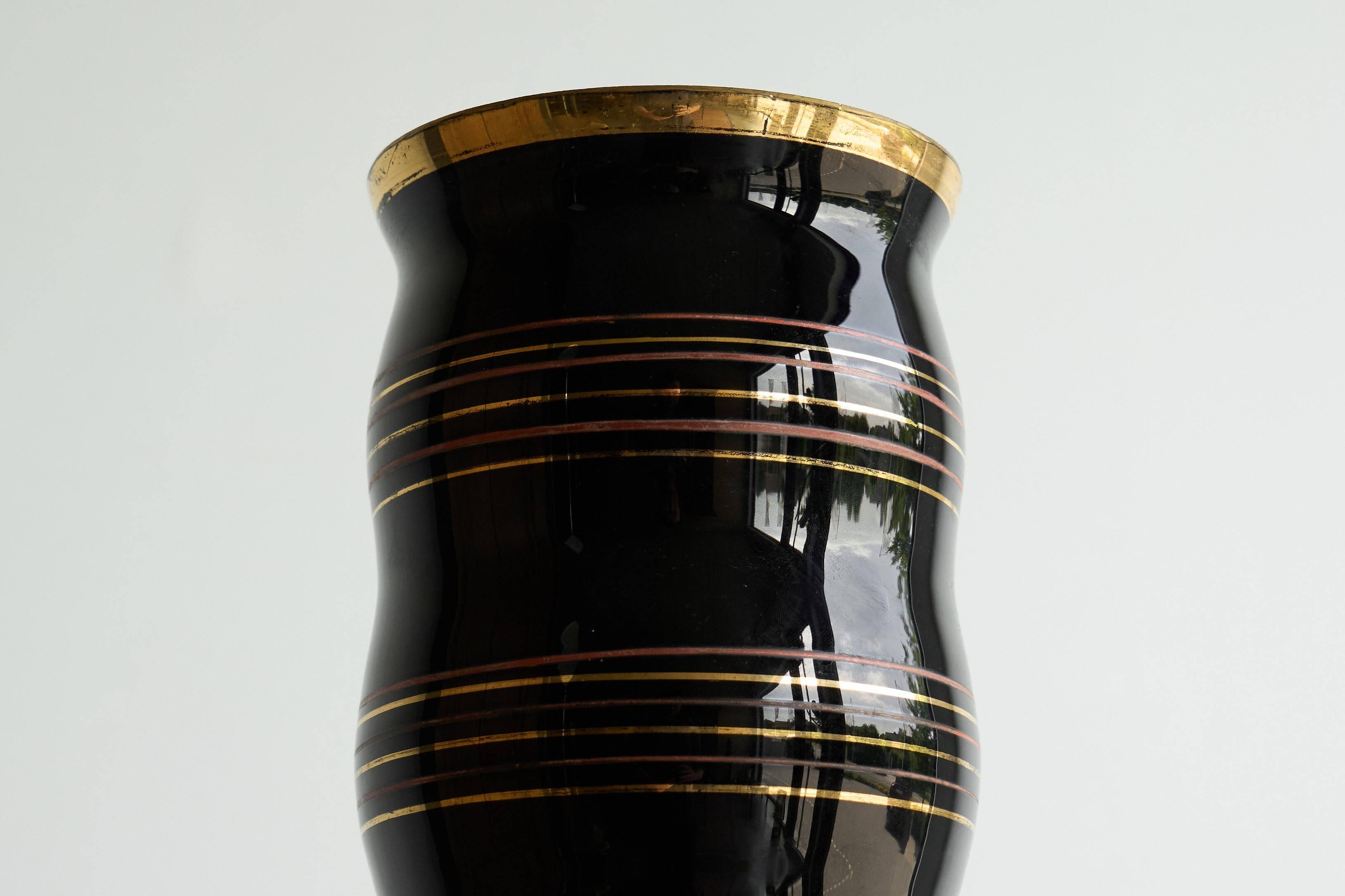 Large sculptural glass vase from the 1940s.