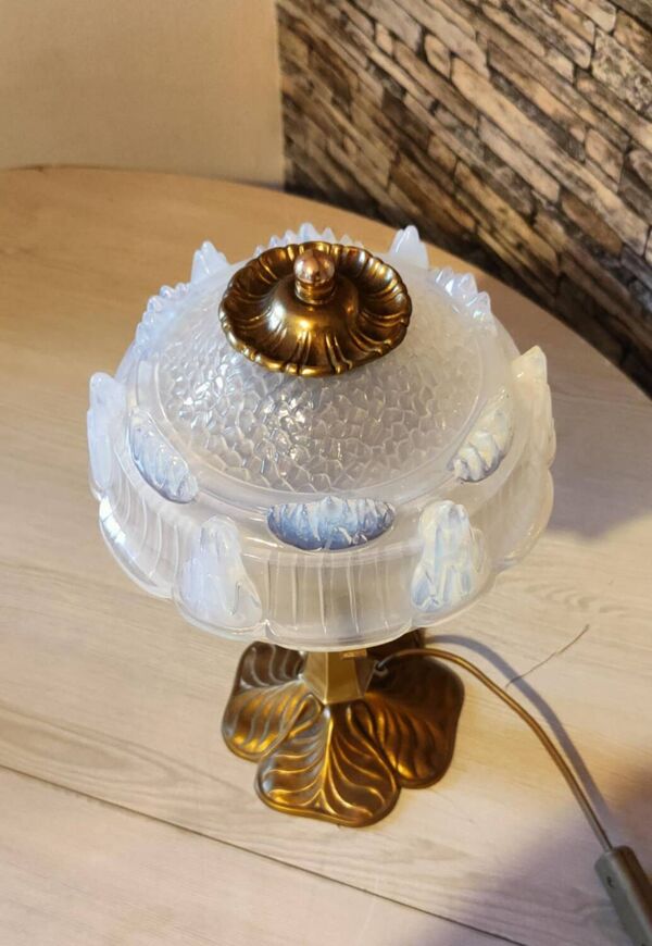 Lampe de pierre Lucas signé en bronze et ezan