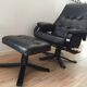 Armchair Scandinavian lounge swivel and tilt and his ottoman Unico 1970 Denmark