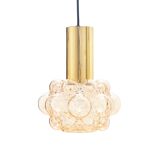 Mid-Century Modern Amber Bubble Glass Ceiling Light by Helena Tynell for Limburg, Germany, 1960s